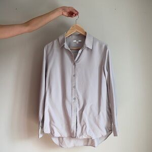 Light grey small button up, S